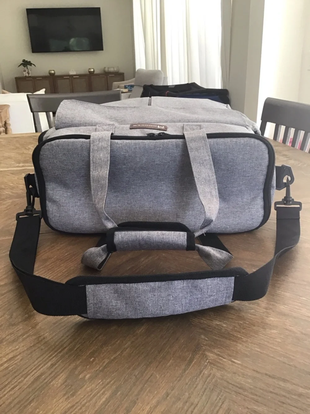 Modoker Dog/Cat Travel Bag, a grey weekend pet travel organizer tote.
